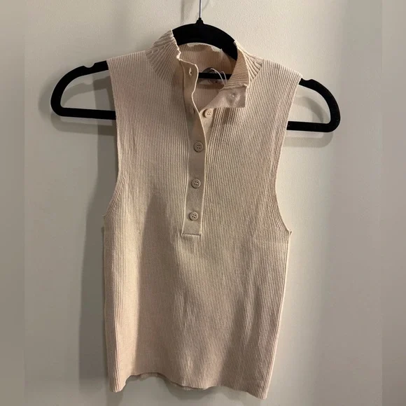 Mango Buttoned Ribbed Top - Picture 4 of 6